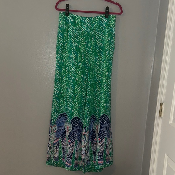 Lilly Pulitzer Pants - Lilly Pulitzer Green and Blue Lolani Pants 100% silk